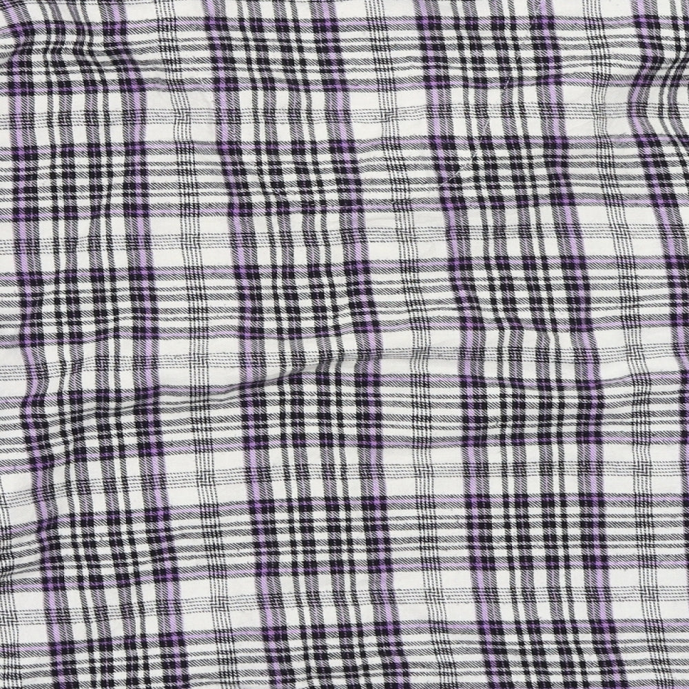 La Senza Womens White Check  Basic Button-Up Size M