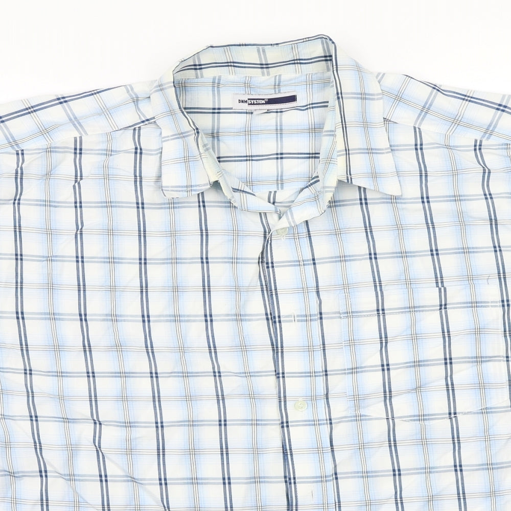 DM Merchandising Mens White Check   Button-Up Size L