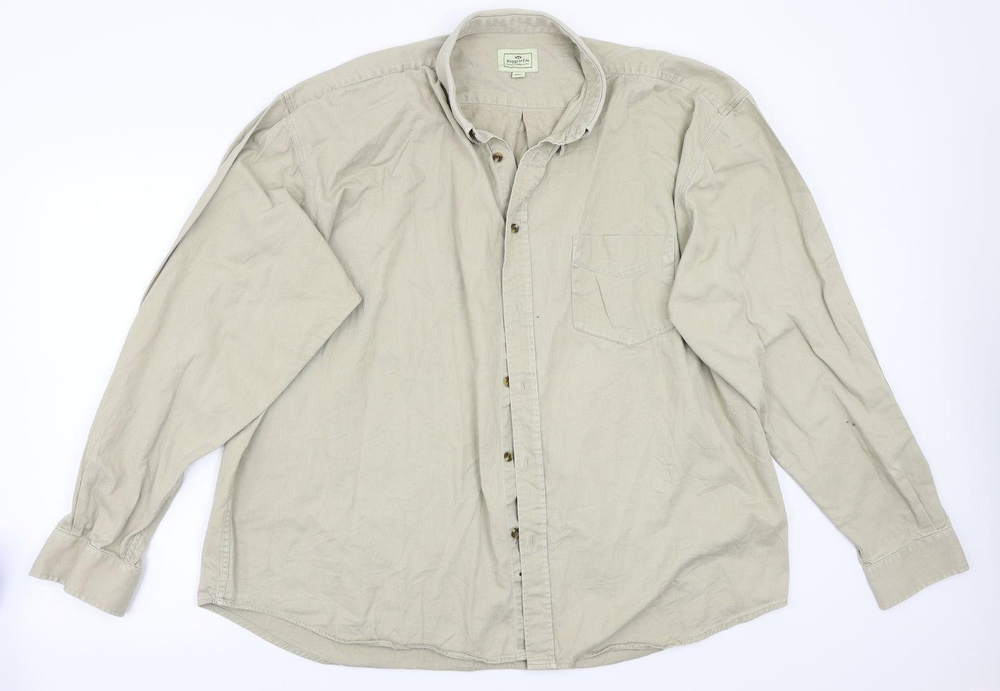 Hoggs of Fife Mens Beige    Button-Up Size 2XL
