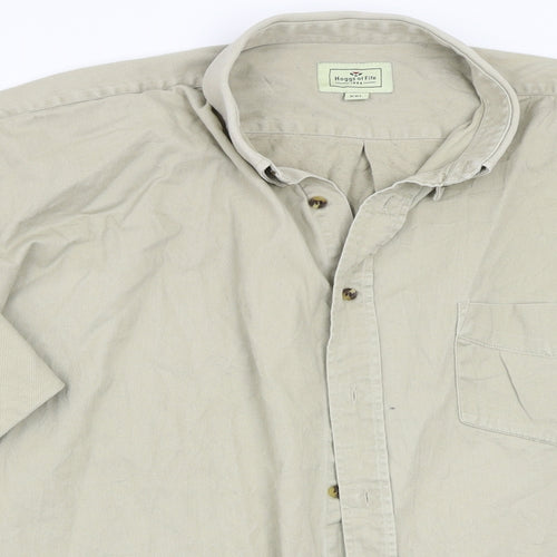 Hoggs of Fife Mens Beige    Button-Up Size 2XL