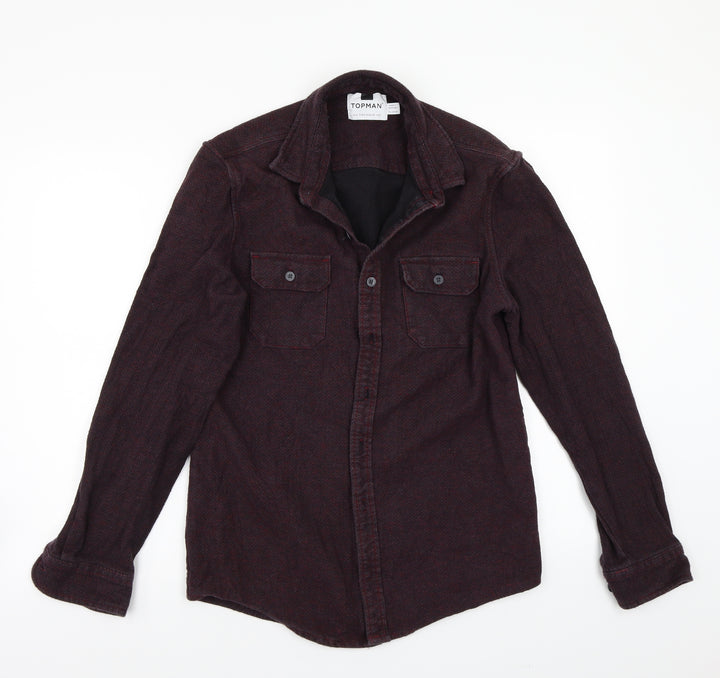 Topman Mens Purple Button-Up Size S