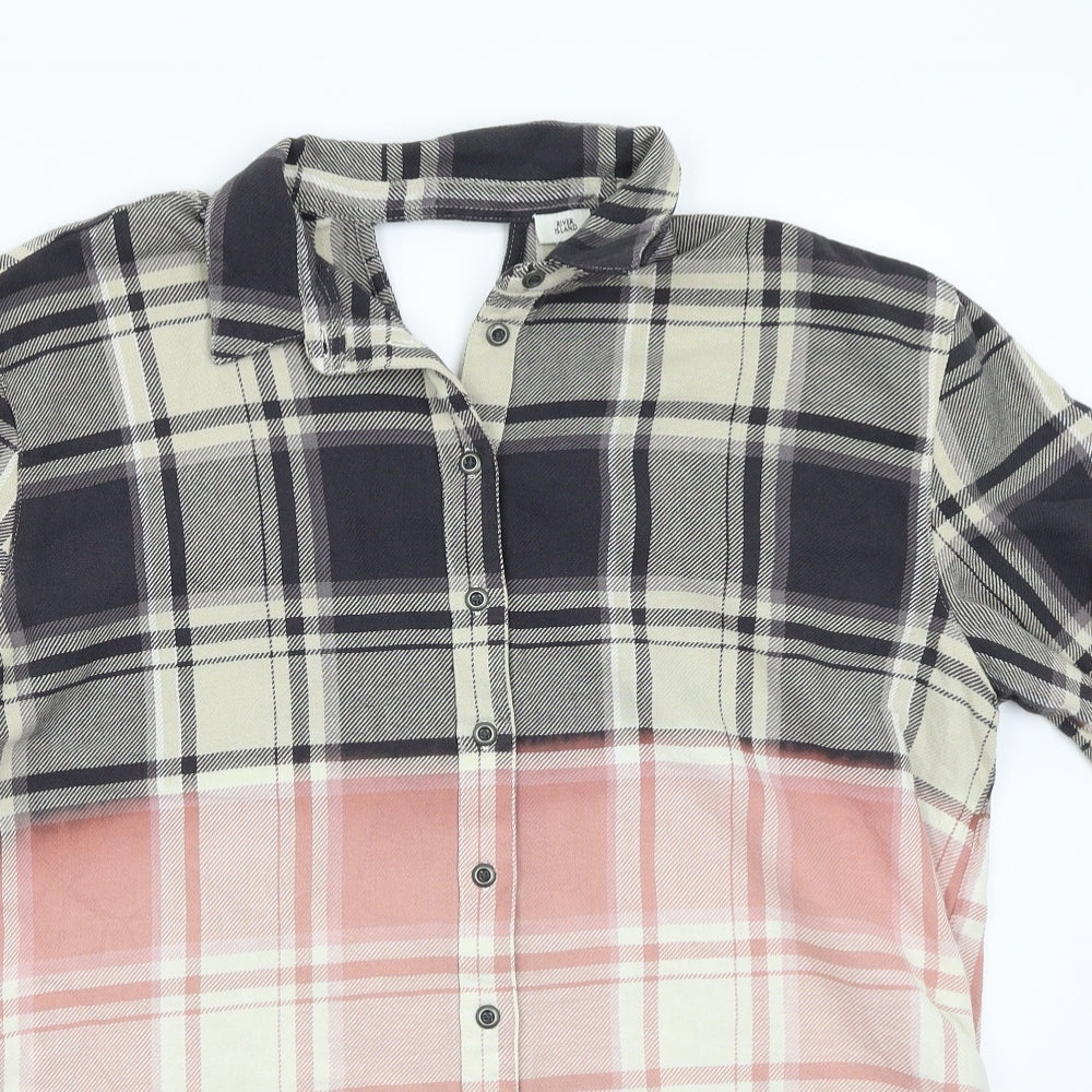River Island Womens Grey   Basic Button-Up Size 14