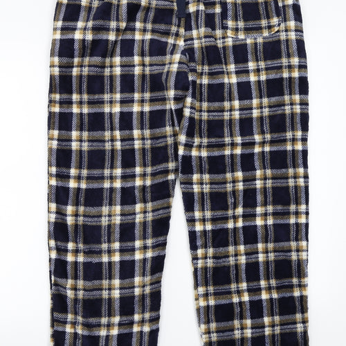 Warmth Womens Blue Check  Sweatpants Trousers Size L L28 in
