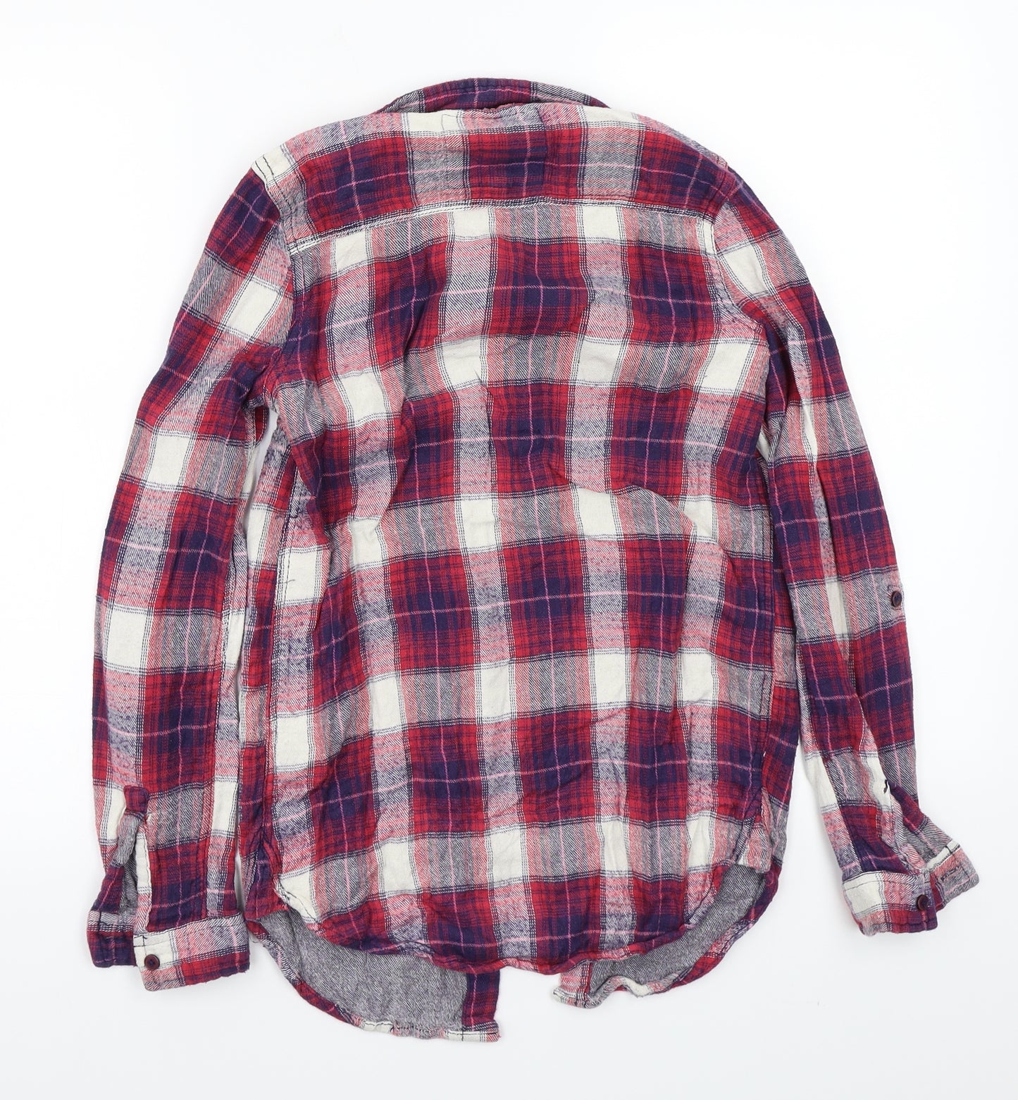 Newlook Womens Pink Check  Basic Button-Up Size 10