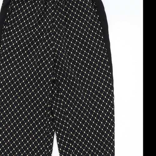 H&M Womens Black Floral  Trousers  Size 10 L25 in