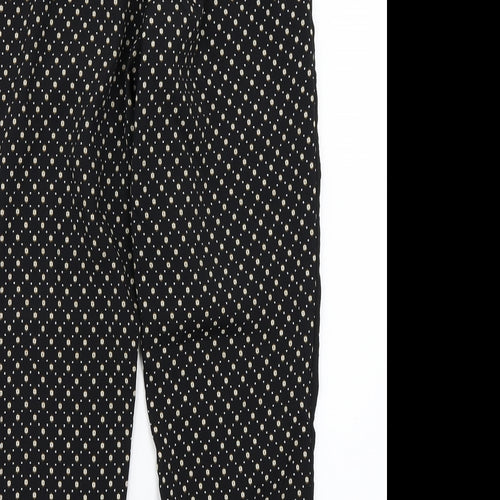 H&M Womens Black Floral  Trousers  Size 10 L25 in