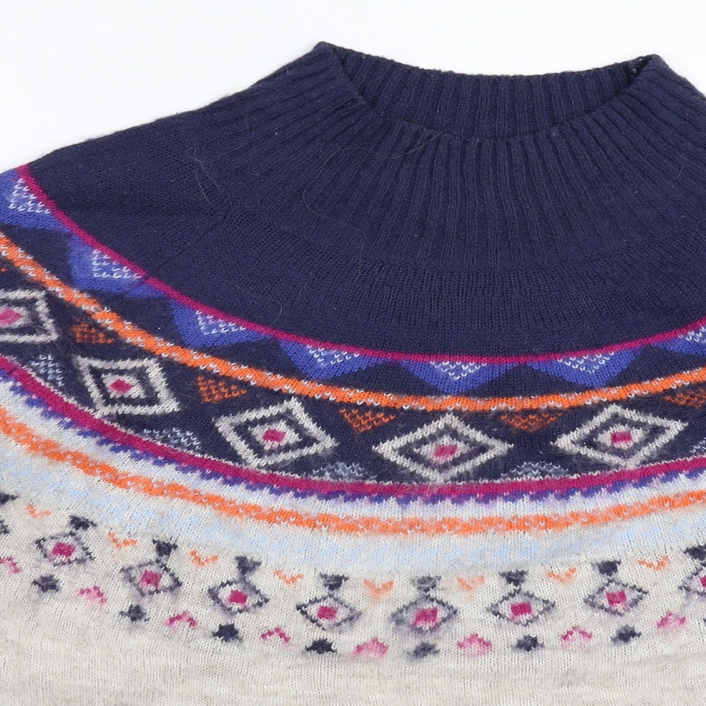 Monsoon Womens Multicoloured Geometric Knit Pullover Jumper Size L  - Oversized
