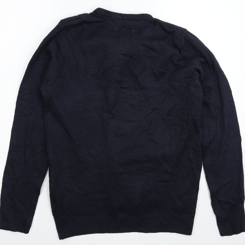 TU Mens Blue  Knit Pullover Jumper Size S  - Christmas