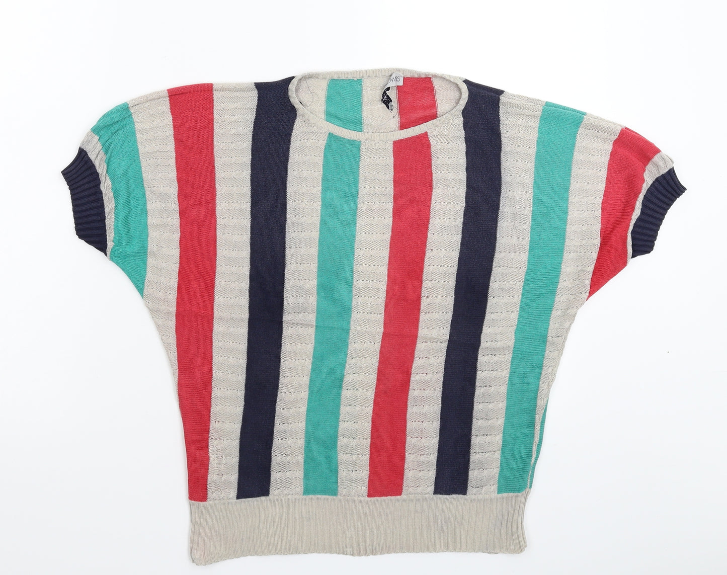 Florentine Flowers Womens Multicoloured Striped Knit Pullover Jumper Size M
