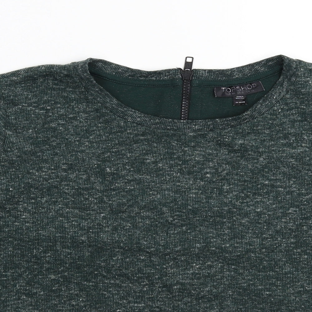 Topshop Womens Green  Knit Pullover Jumper Size 10