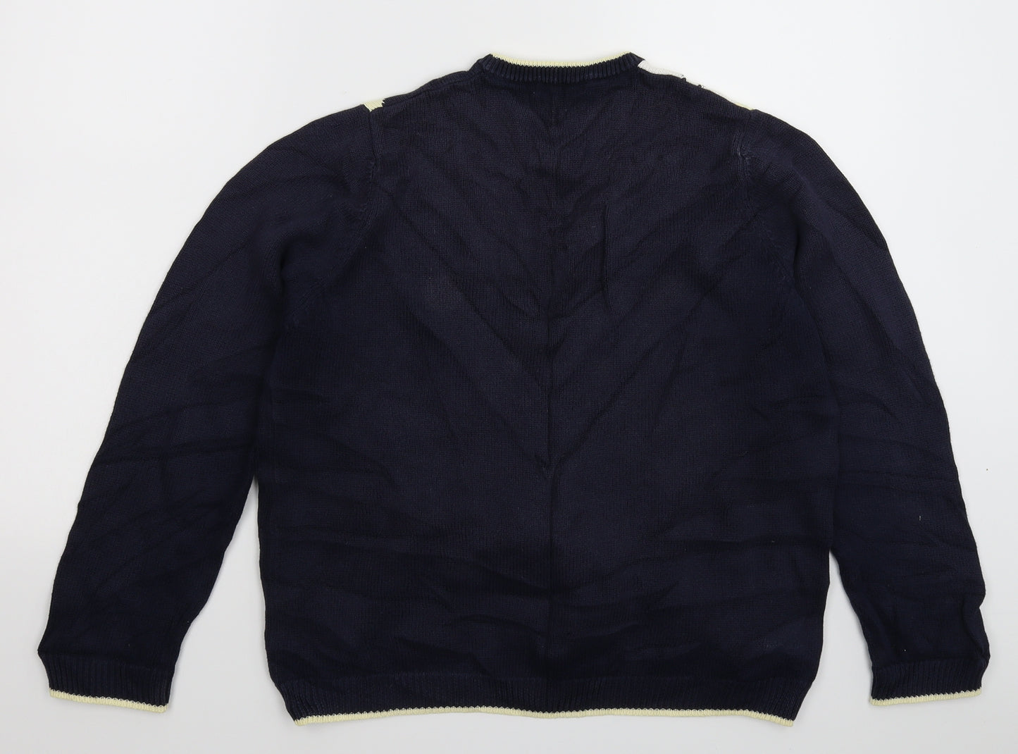 Marks and Spencer Womens Blue Geometric Knit Pullover Jumper Size 12