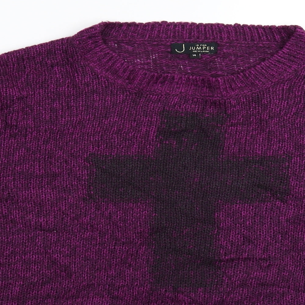 New Look Womens Purple  Knit Pullover Jumper Size 14