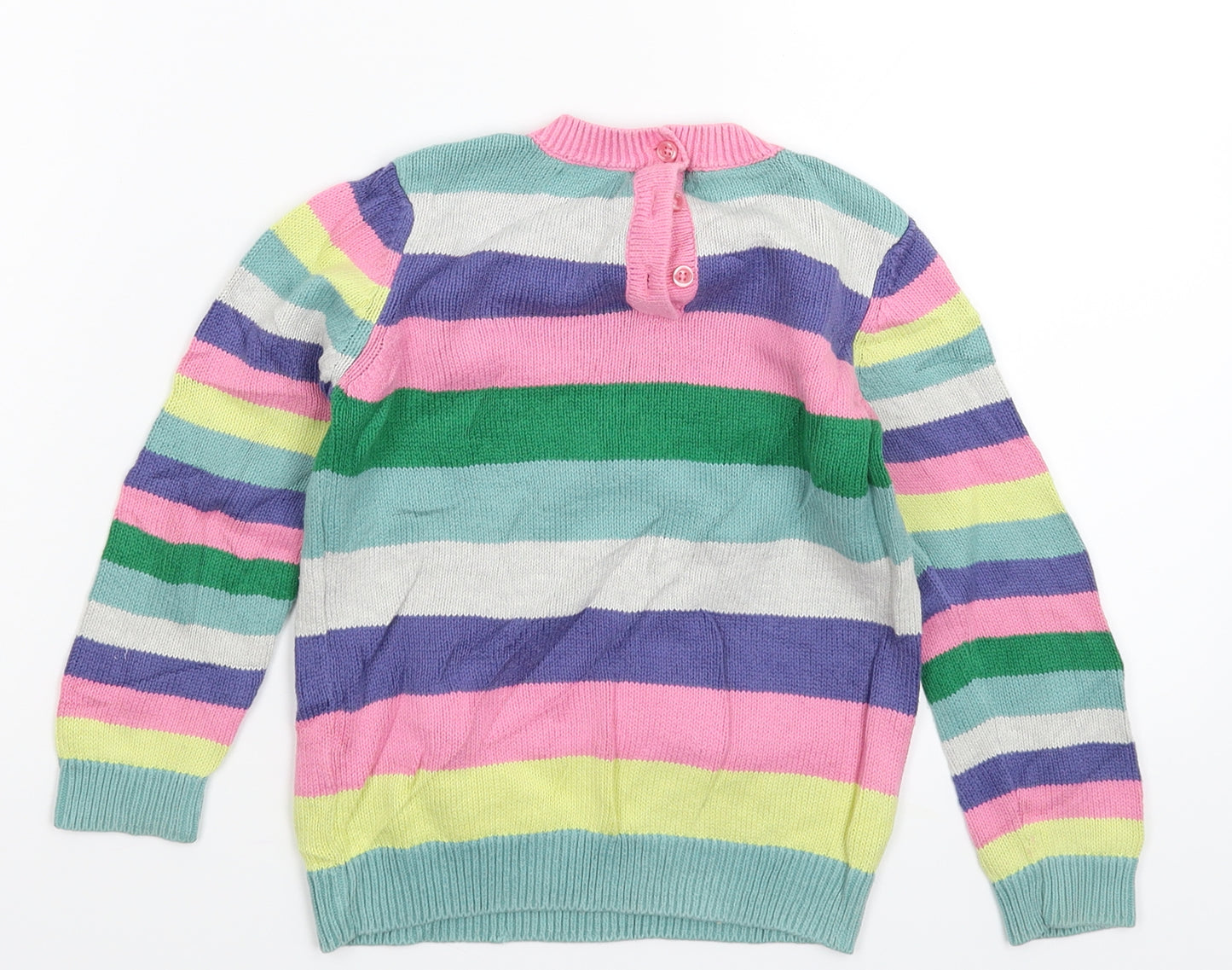 NEXT Girls Multicoloured Striped Knit Pullover Jumper Size 2-3 Years
