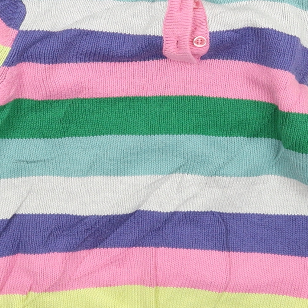 NEXT Girls Multicoloured Striped Knit Pullover Jumper Size 2-3 Years