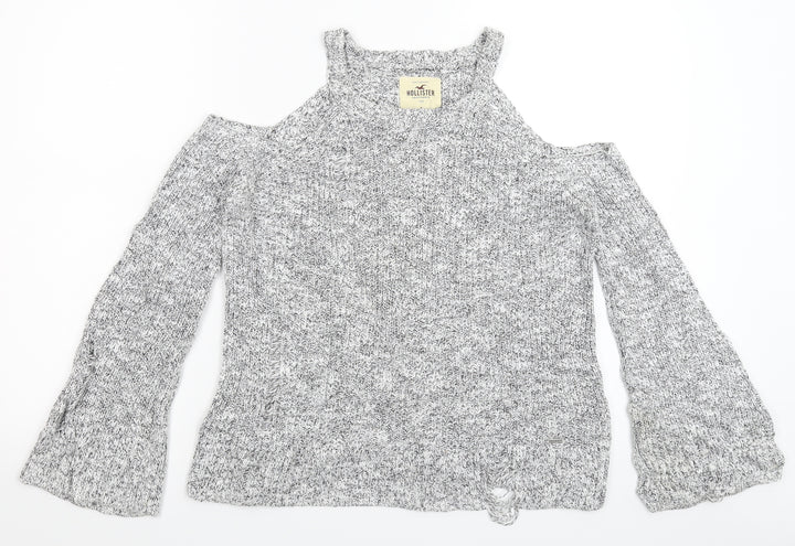 Hollister Womens Grey  Knit Pullover Jumper Size S