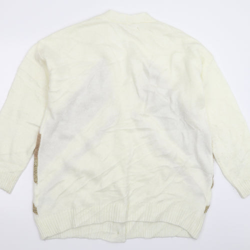 LC Waikiki Womens White  Knit Cardigan Jumper Size L