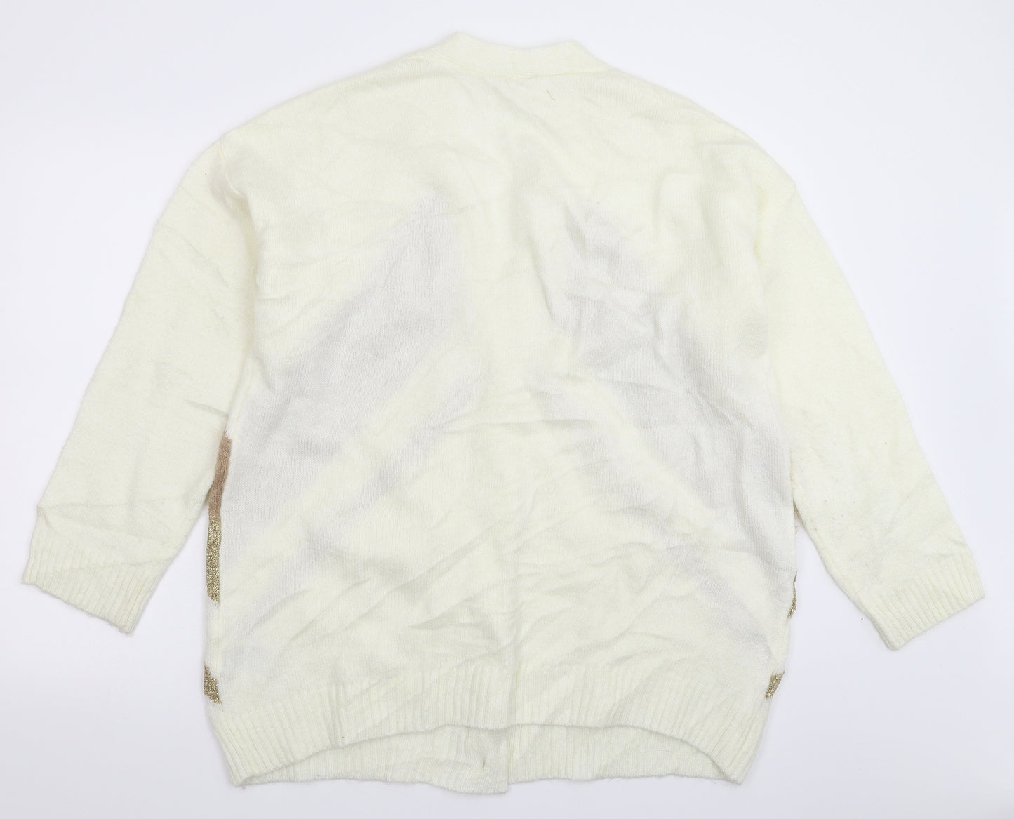 LC Waikiki Womens White  Knit Cardigan Jumper Size L