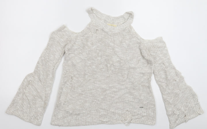 Hollister Womens Grey  Knit Pullover Jumper Size S  - Distressed