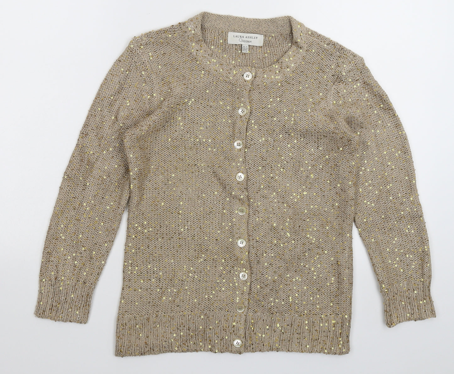 Laura Ashley Womens Grey  Knit Cardigan Jumper Size 10