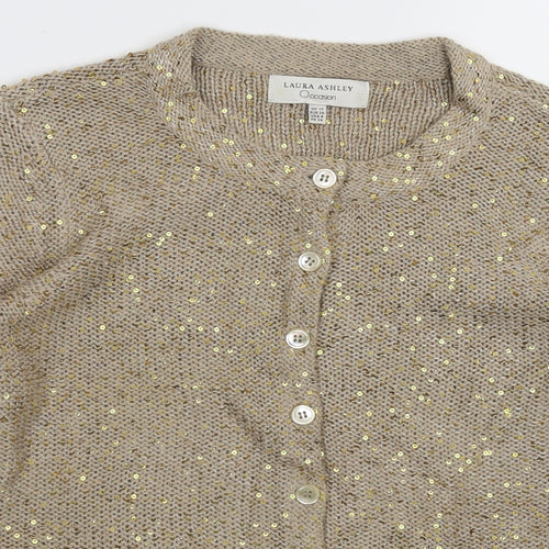 Laura Ashley Womens Grey  Knit Cardigan Jumper Size 10