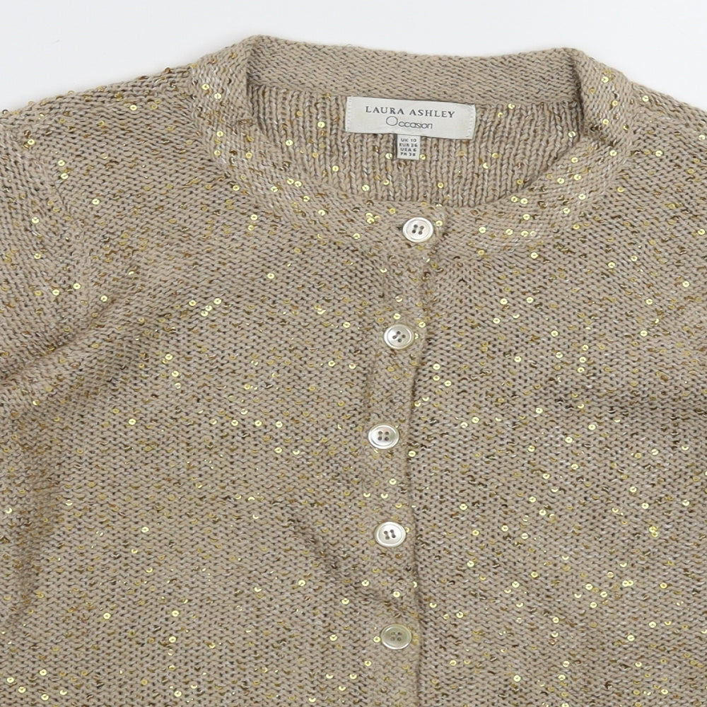 Laura Ashley Womens Grey  Knit Cardigan Jumper Size 10