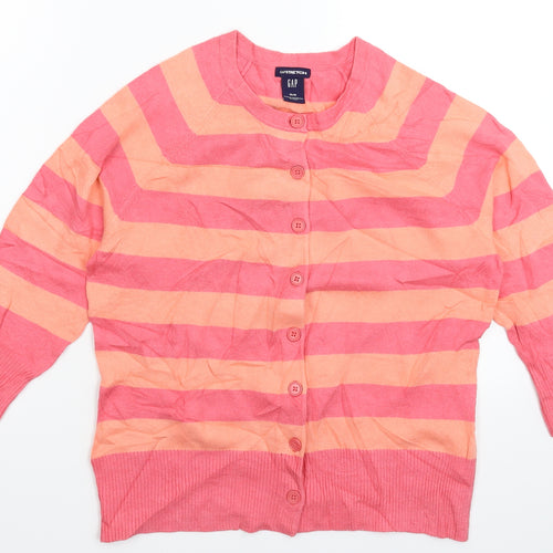 Gap Womens Pink Striped Knit Cardigan Jumper Size M