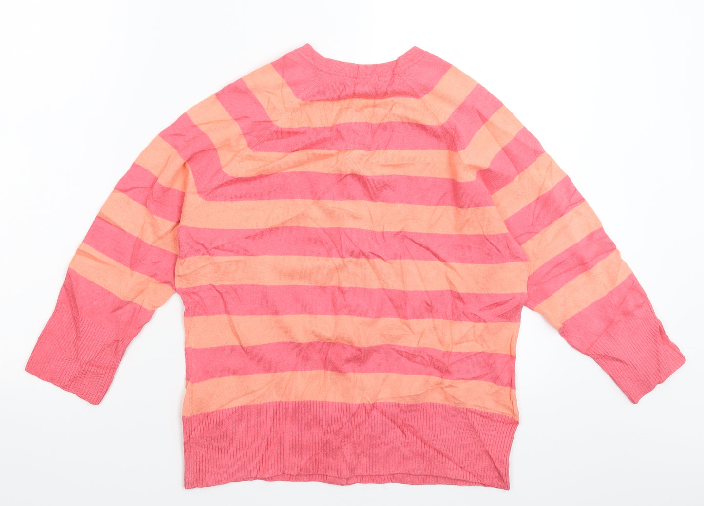 Gap Womens Pink Striped Knit Cardigan Jumper Size M