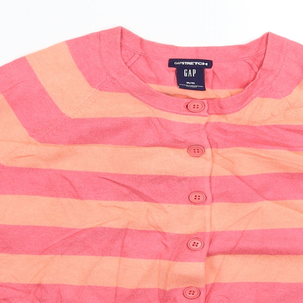 Gap Womens Pink Striped Knit Cardigan Jumper Size M