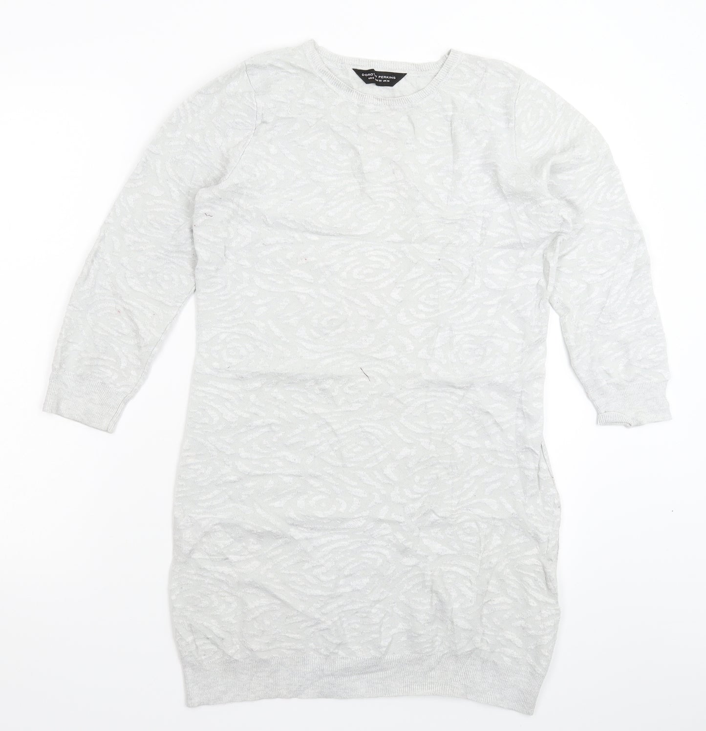 Dorothy Perkins Womens Grey  Knit Pullover Jumper Size 10