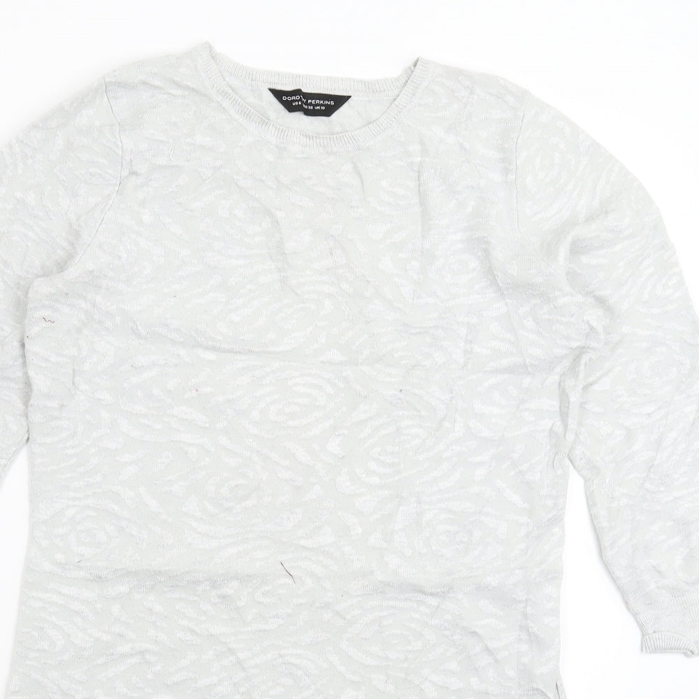 Dorothy Perkins Womens Grey  Knit Pullover Jumper Size 10