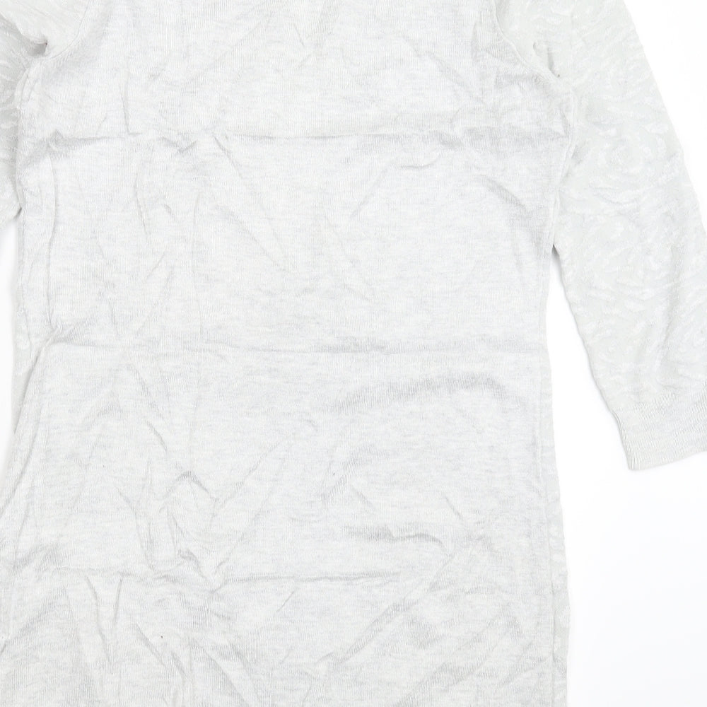 Dorothy Perkins Womens Grey  Knit Pullover Jumper Size 10