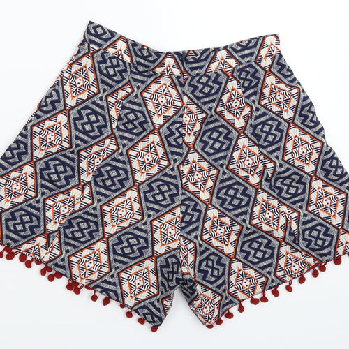 Glamorous Womens Multicoloured Geometric  Hot Pants Shorts Size XS