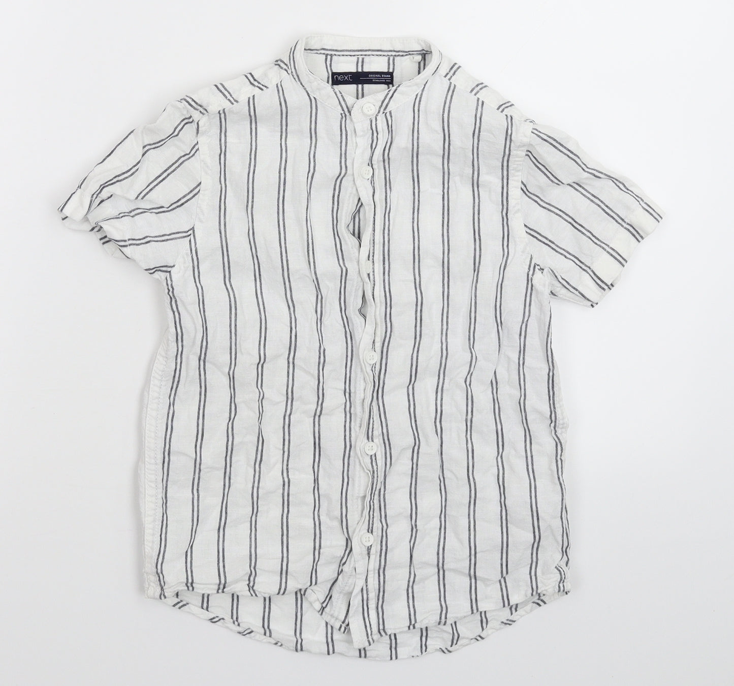 NEXT Boys White Striped  Basic Button-Up Size 7 Years
