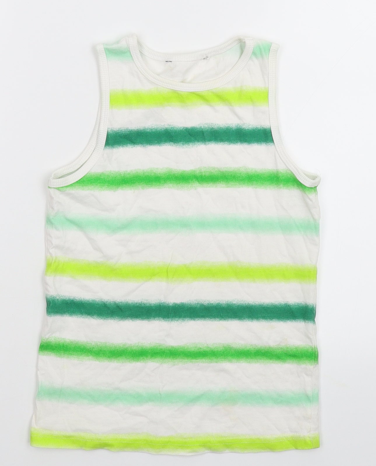 George Boys White Striped  Basic Tank Size 5-6 Years