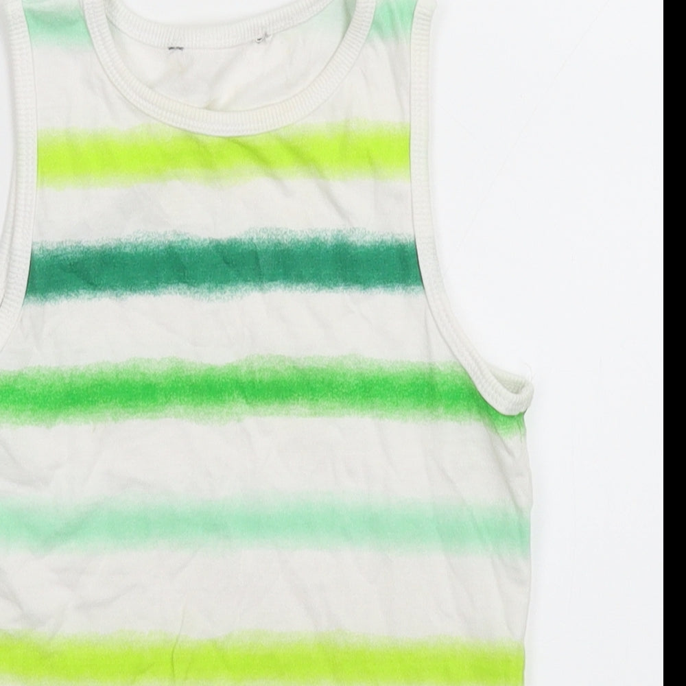 George Boys White Striped  Basic Tank Size 5-6 Years