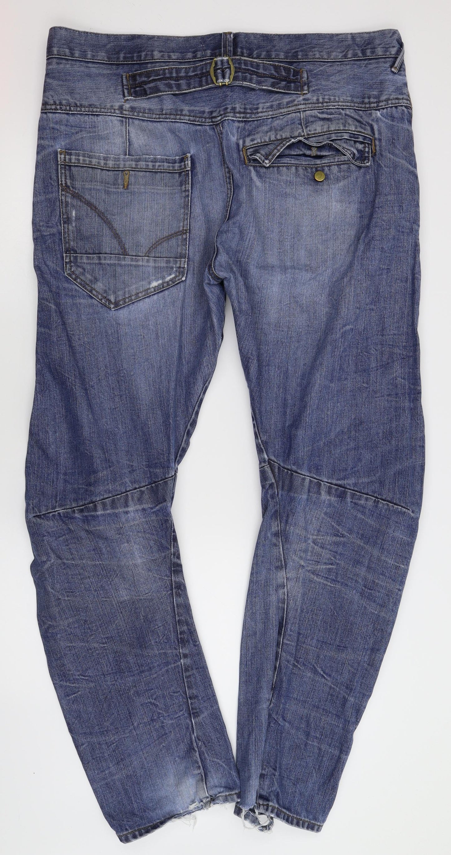 River Island Mens Blue  Denim Boyfriend Jeans Size 38 L32 in