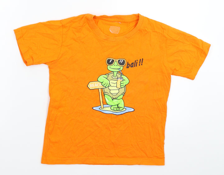 Preworn Boys Orange Basic T-Shirt Size S
