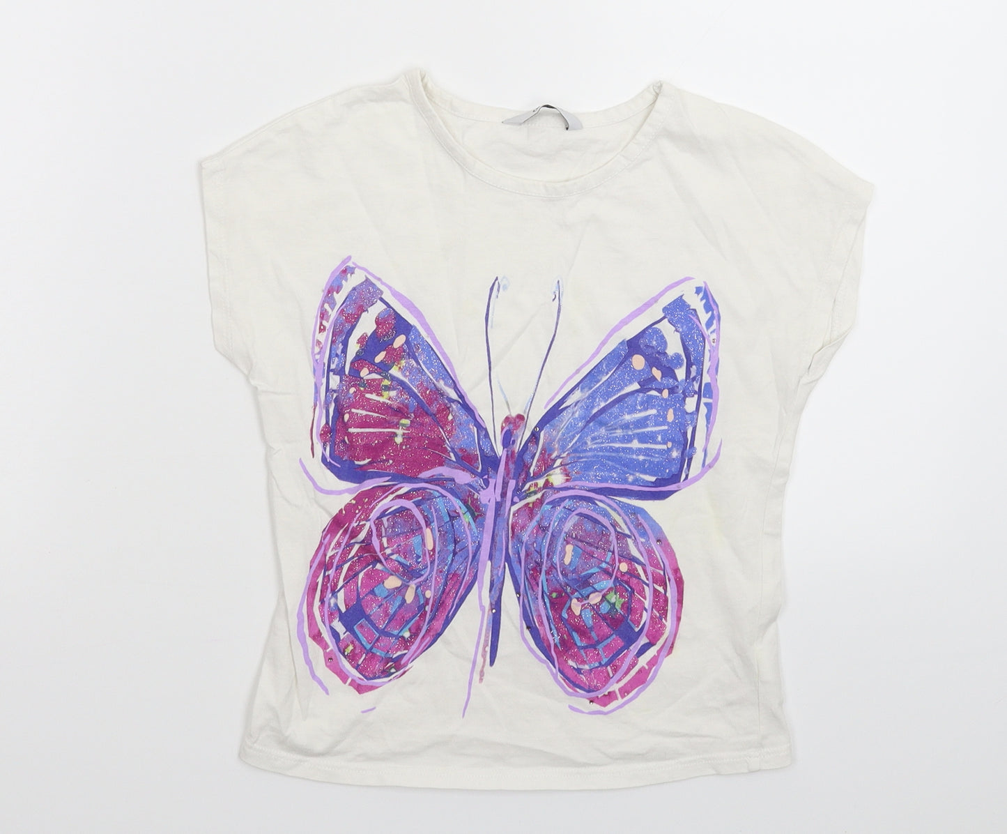 George Girls White   Basic T-Shirt Size 6-7 Years