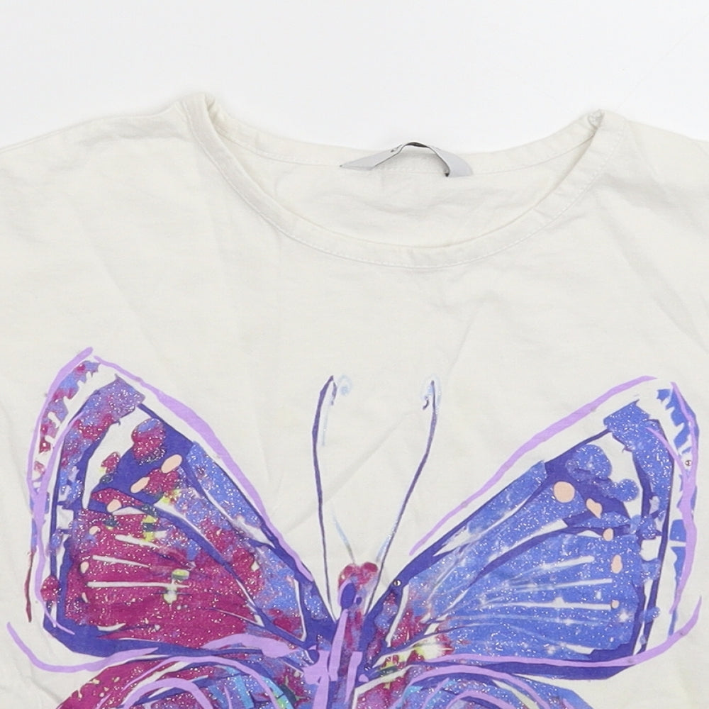 George Girls White   Basic T-Shirt Size 6-7 Years