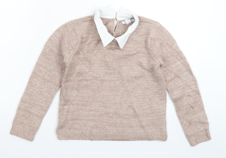 Primark Girls Beige Knit Pullover Jumper Size 10-11 Years