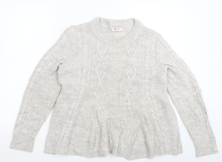 TU Womens Grey  Knit Pullover Jumper Size M