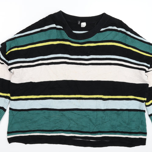 Divided Womens Multicoloured Striped Knit Pullover Jumper Size M  - Oversized