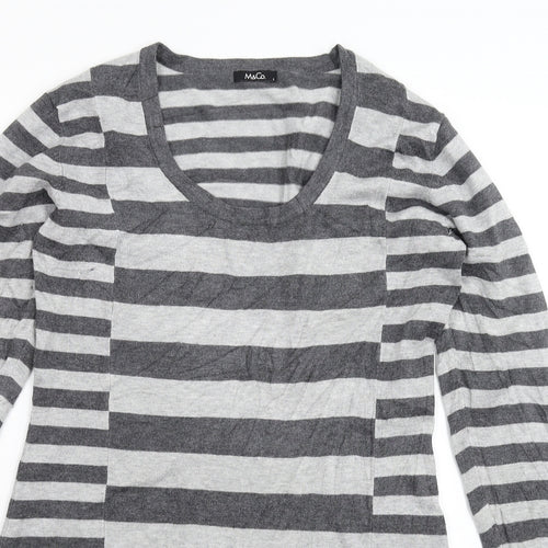 Marks and Spencer Womens Grey Striped Knit Jumper Dress  Size L