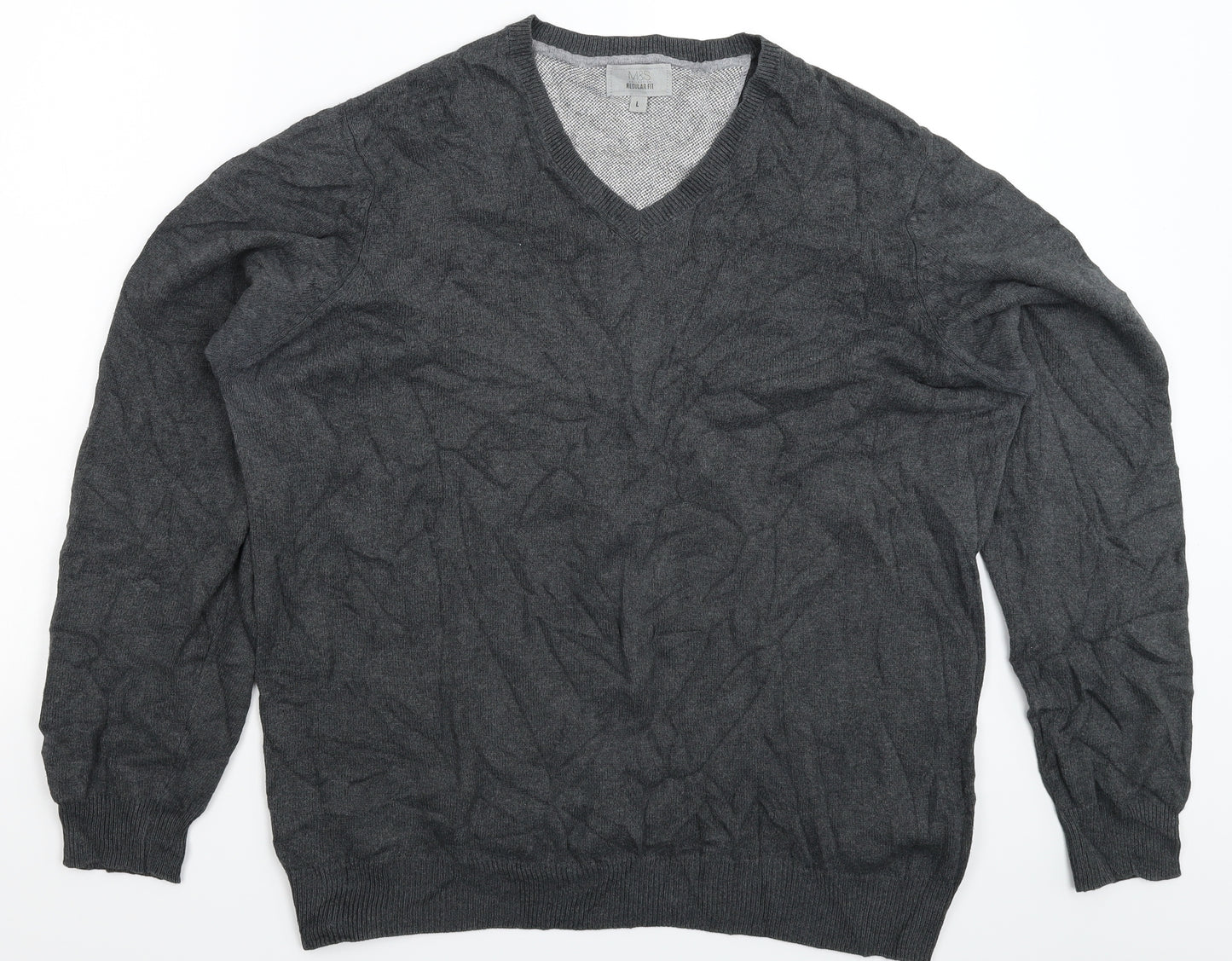 Marks and Spencer Mens Grey  Knit Pullover Jumper Size L