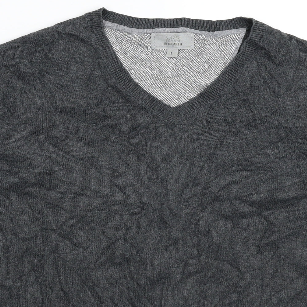 Marks and Spencer Mens Grey  Knit Pullover Jumper Size L