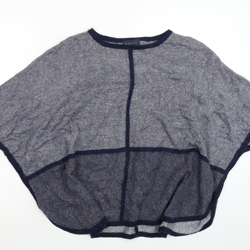 Viyella Womens Blue  Knit Cape Jumper Size M