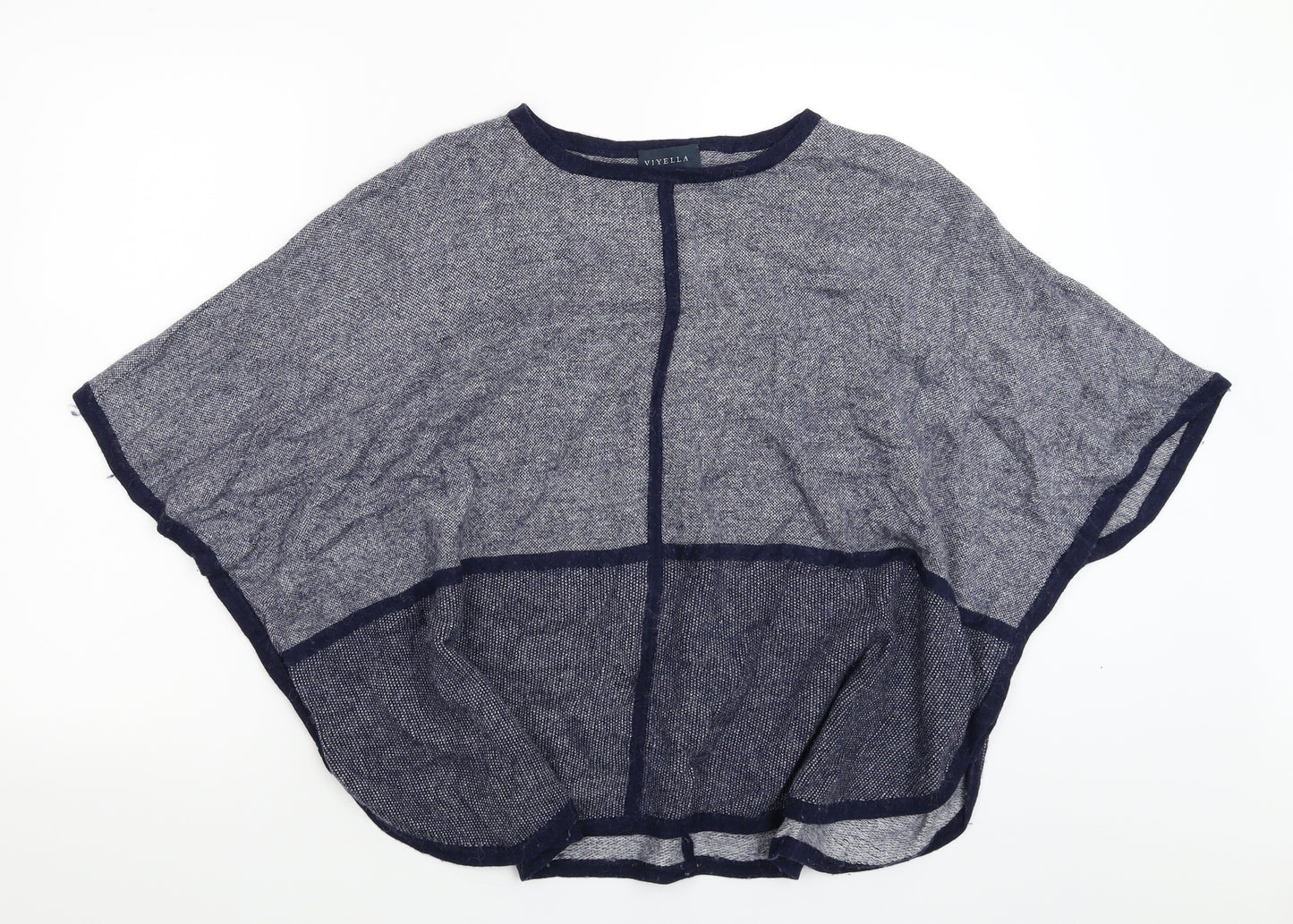 Viyella Womens Blue  Knit Cape Jumper Size M