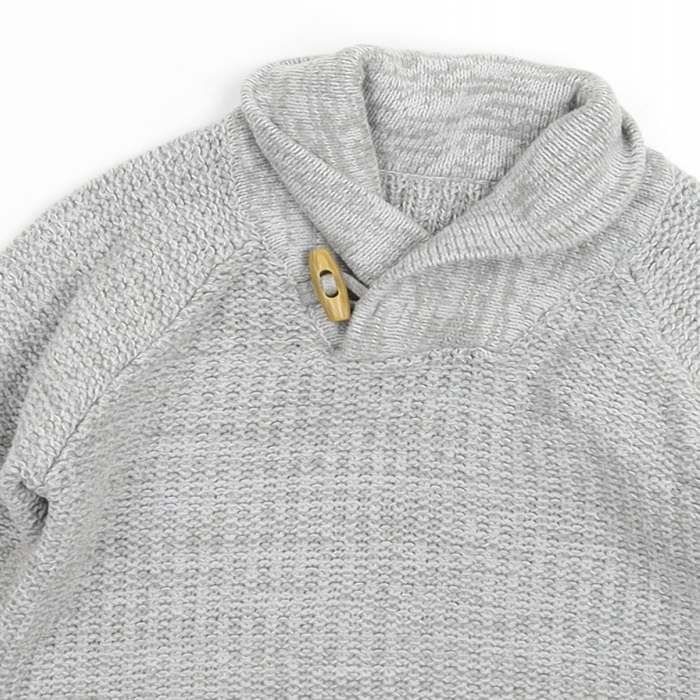 Matalan Boys Grey Striped Knit Pullover Jumper Size 3-4 Years