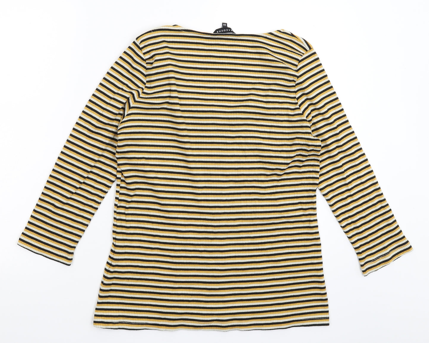 Peacocks Womens Multicoloured Striped  Basic T-Shirt Size 20