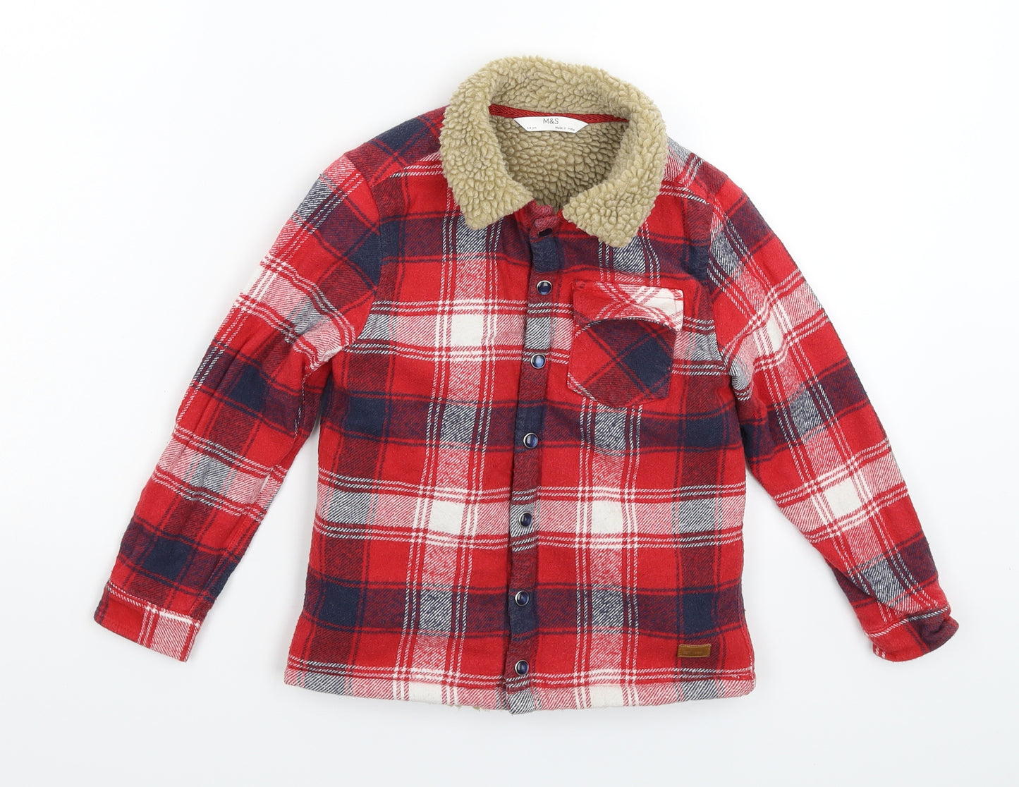 Marks and Spencer Boys Multicoloured Check  Jacket  Size 5-6 Years